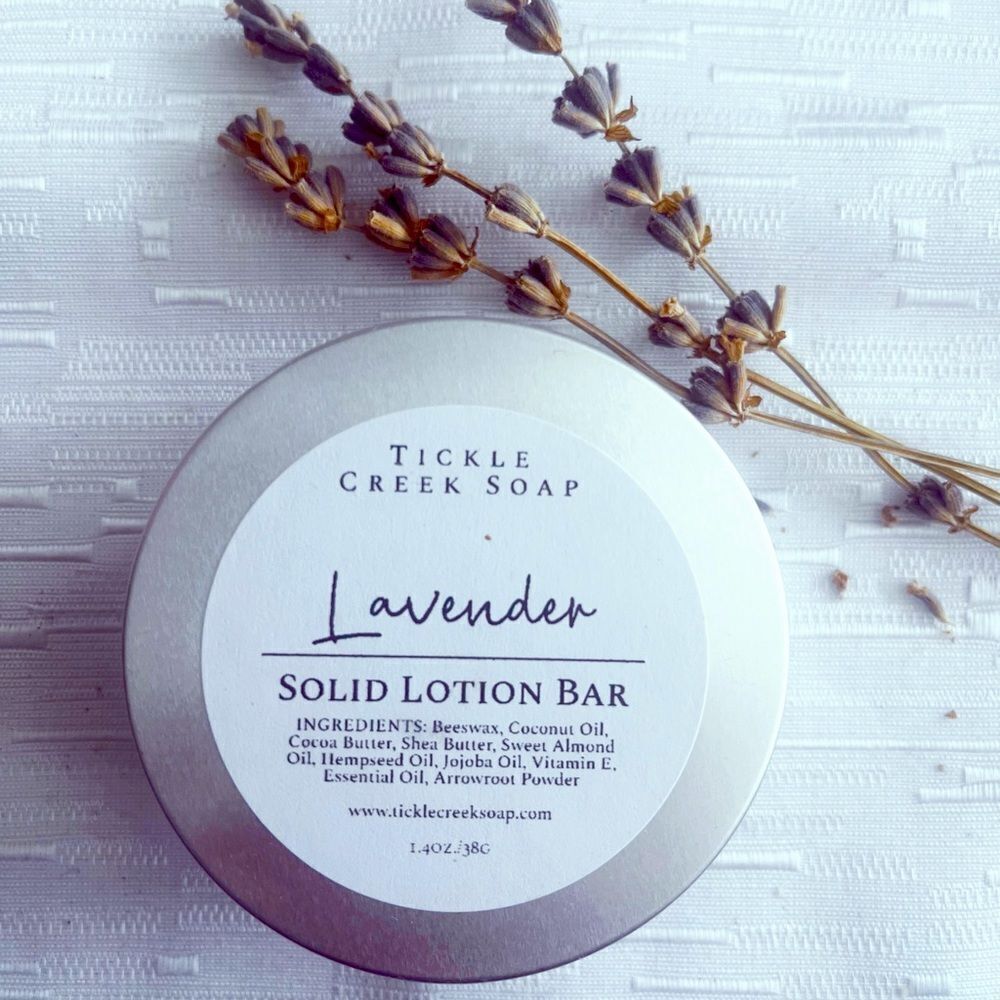 Organic Solid Lotion Bar- Lavender Essential Oil